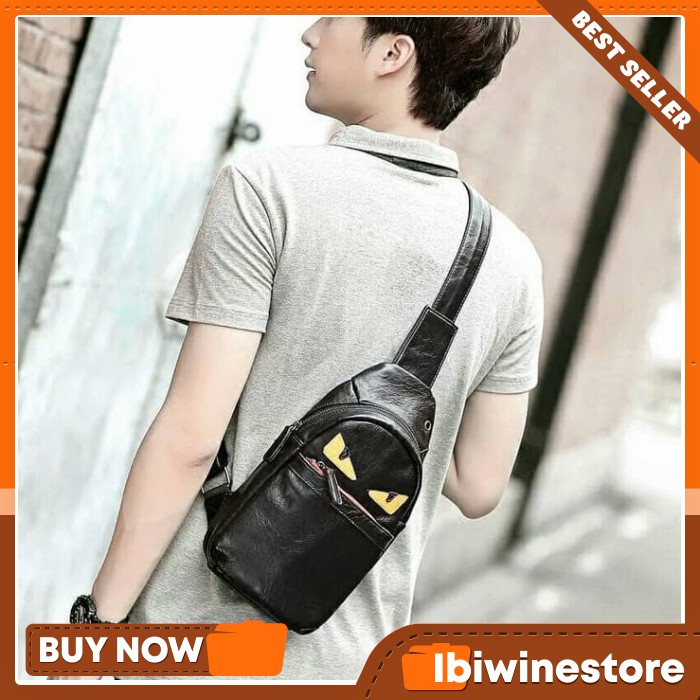 SALE Bh44 Tas Punggung Kulit Pria Tas Selempang Tas Kulit Tas Murah Tas Branded Slingbag Kulit Pria
