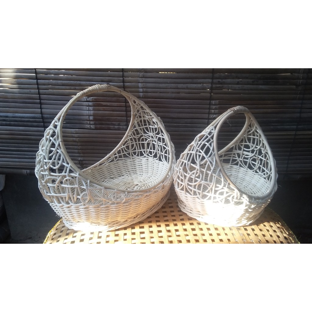 Kranjang Hantaran Rotan Cincin Tangkai Full Rotan 1 set LM