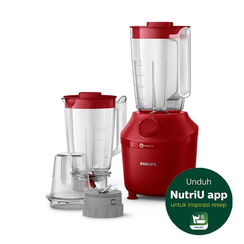 PHILIPS BLENDER 1L PLASTIK 290 WATT HR2042 / HR 2042 RED -  100% ORI