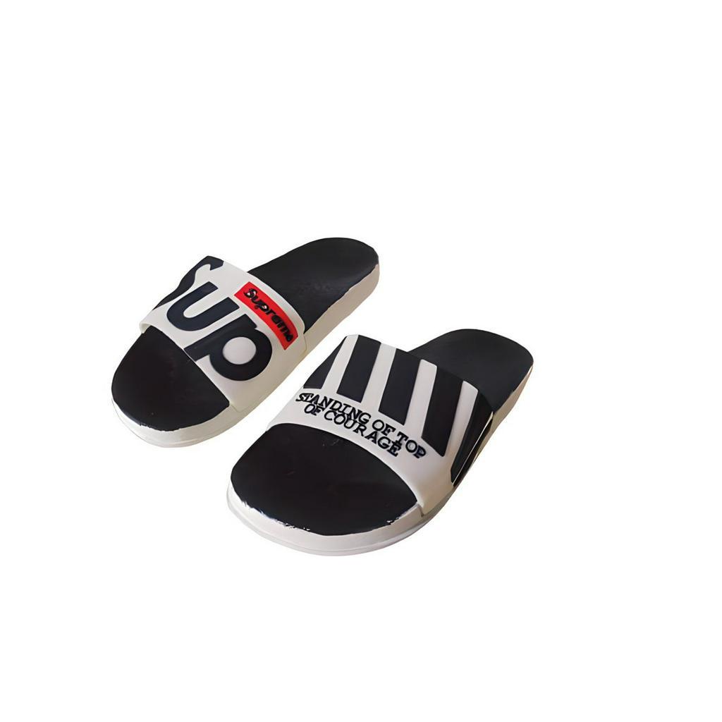 PROMO TERBARU SANDAL PRIA / SANDAL PRIA KARET / SANDAL PRIA DISTRO / SANDAL PRIA CASUAL  SUPREME GARIS 37 - 43