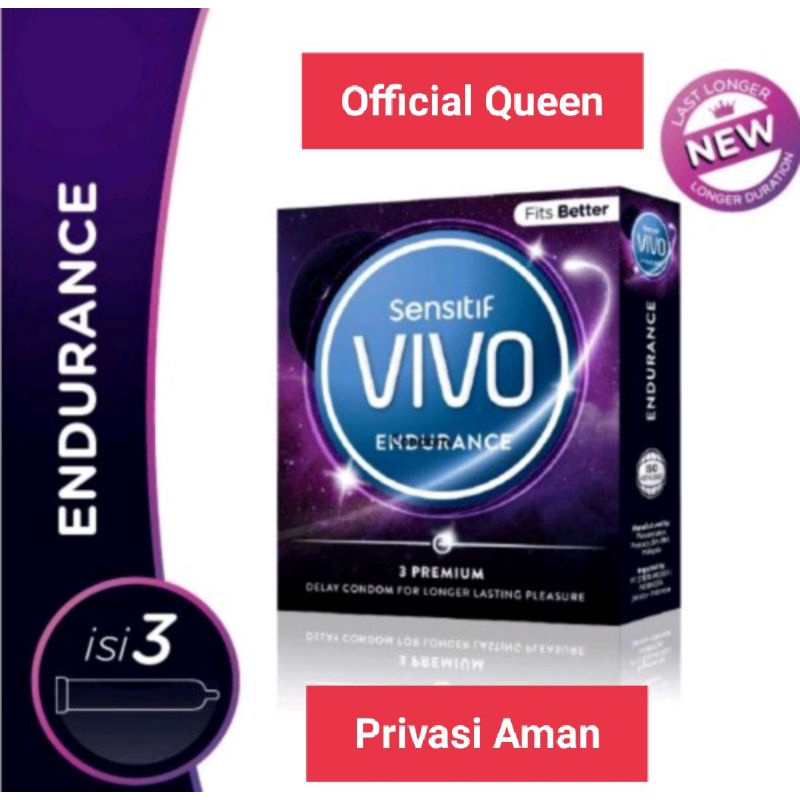 Privasi AMAN !! Kondom Sensitif Vivo Endurance isi 3