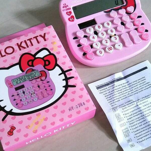 

♨ Kalkulator Kepala Hello Kitty Pink 12 Digit - Calculator Hello Kitty ♔