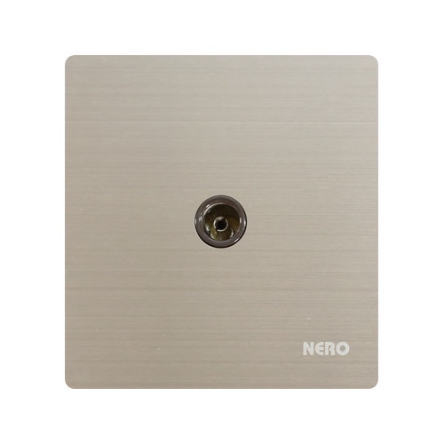 Nero Soket Outlet TV 1Gang V8 Stainless V8TV