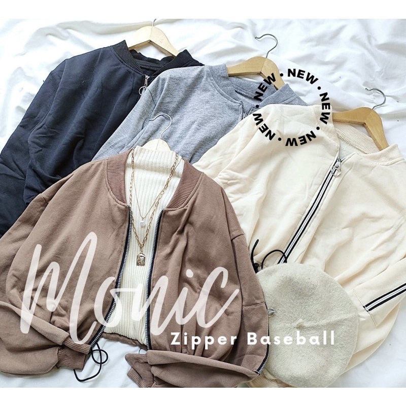 Monic Zipper Baseball Jacket/Jacket Crop Kekinian