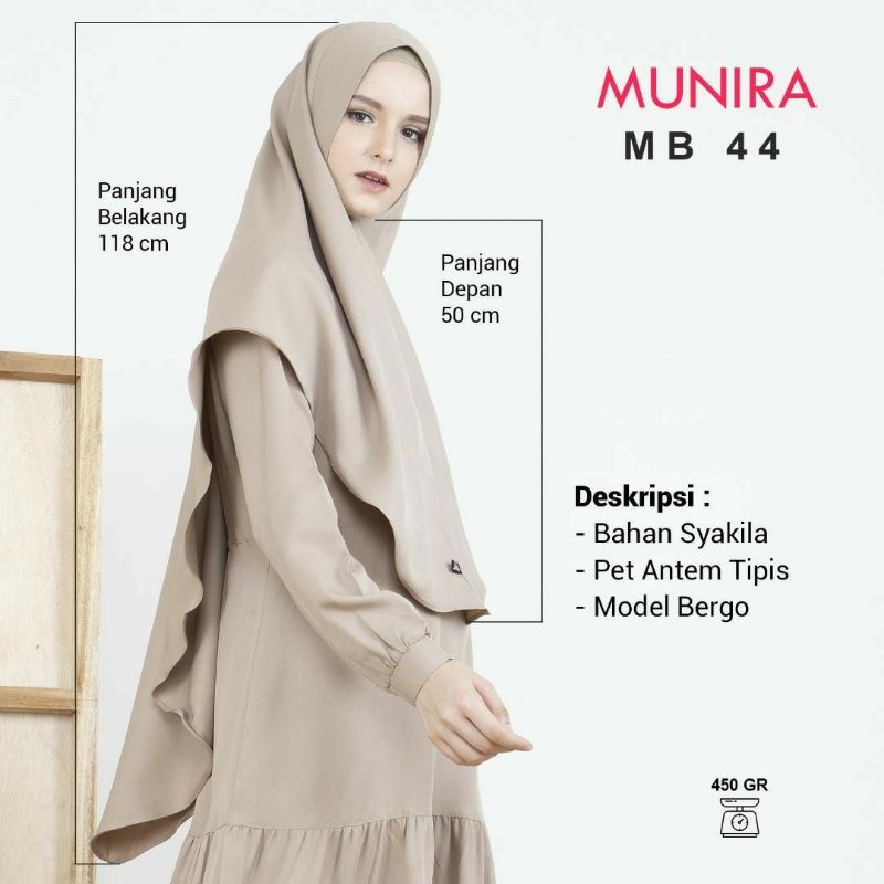 [Reiby] Bergo Polos Syakila Premium Adem Jatuh Munira MB44 by Ukhti Munira