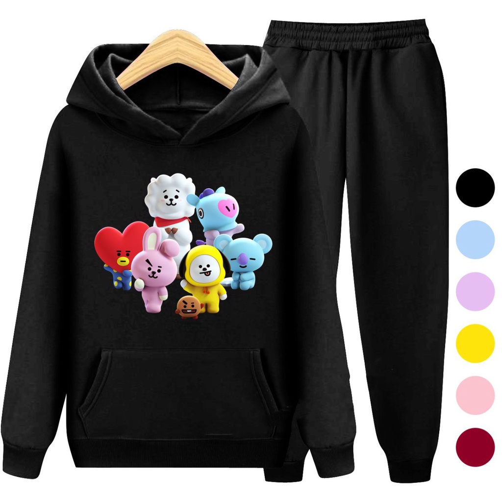 Setelan Anak Sweater Hoodie BT21 Anak Perempuan / Sweater Anak Korea Size S (3-5 thun) M (5-7 thun) XL(9-12 thun) XXL (13 + thun)