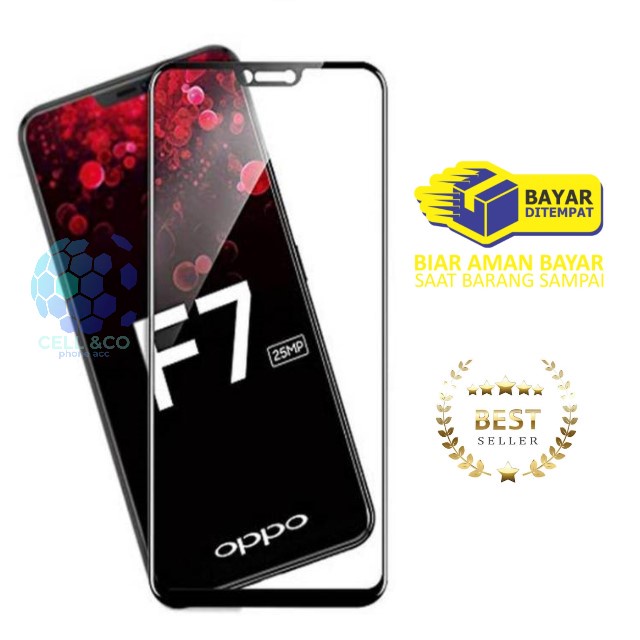 Tempered Glass Full HD OPPO F7 Anti Gores Premium Screen Protector Pelindung Layar OPPO F7