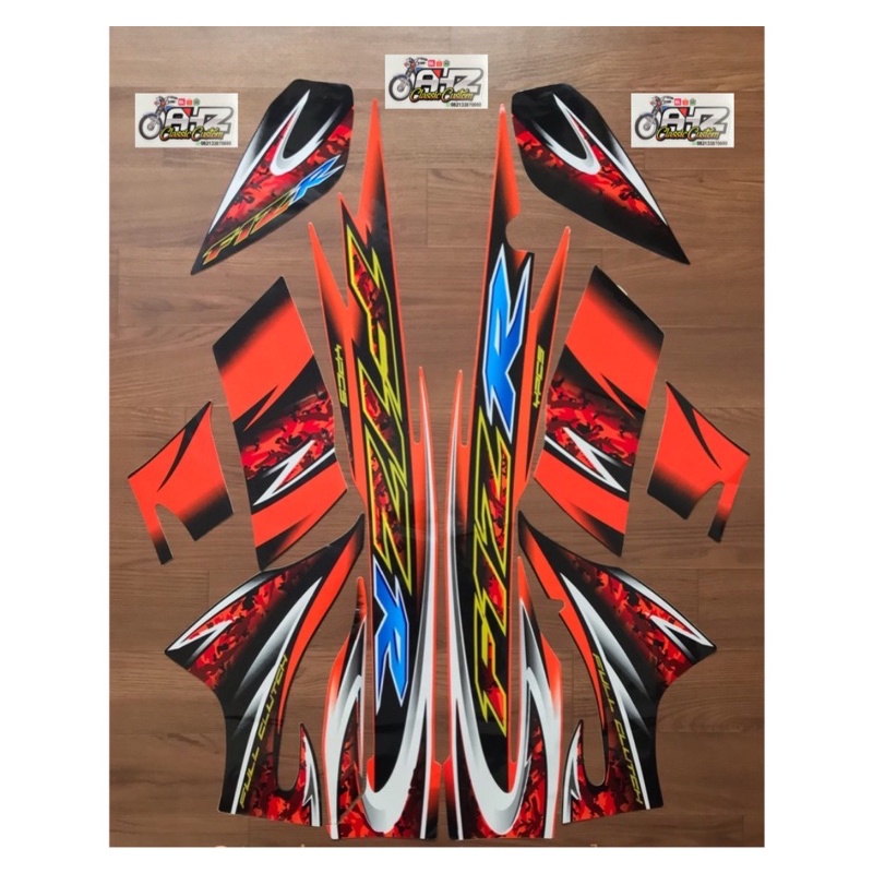 sticker striping Fiz R 05 2005 hitam orange
