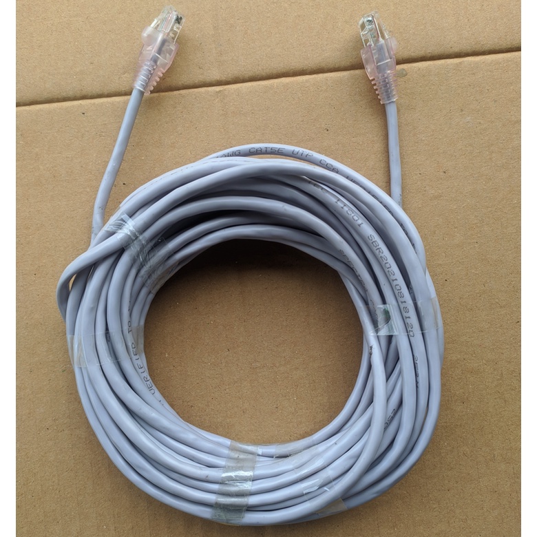 Kabel LAN Indoor 10Meter RJ45 UTP Cat5e Internet Jaringan Indoor CCA Panjang 10 Meter Siap Pakai