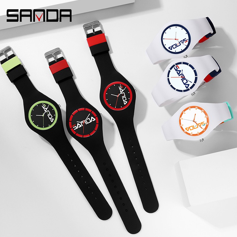 SANDA 6076 Jam Tangan Pria Wanita Analog Tali Silicone WATCHKITE WKOS