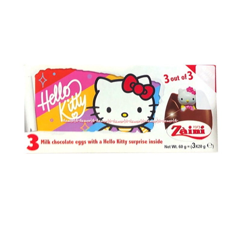 Zaini Hello Kitty Coklat Telor Egg Chocolate berisi 3 coklat telor Helo Kity Kitty Kiti Zainy HK Eggs