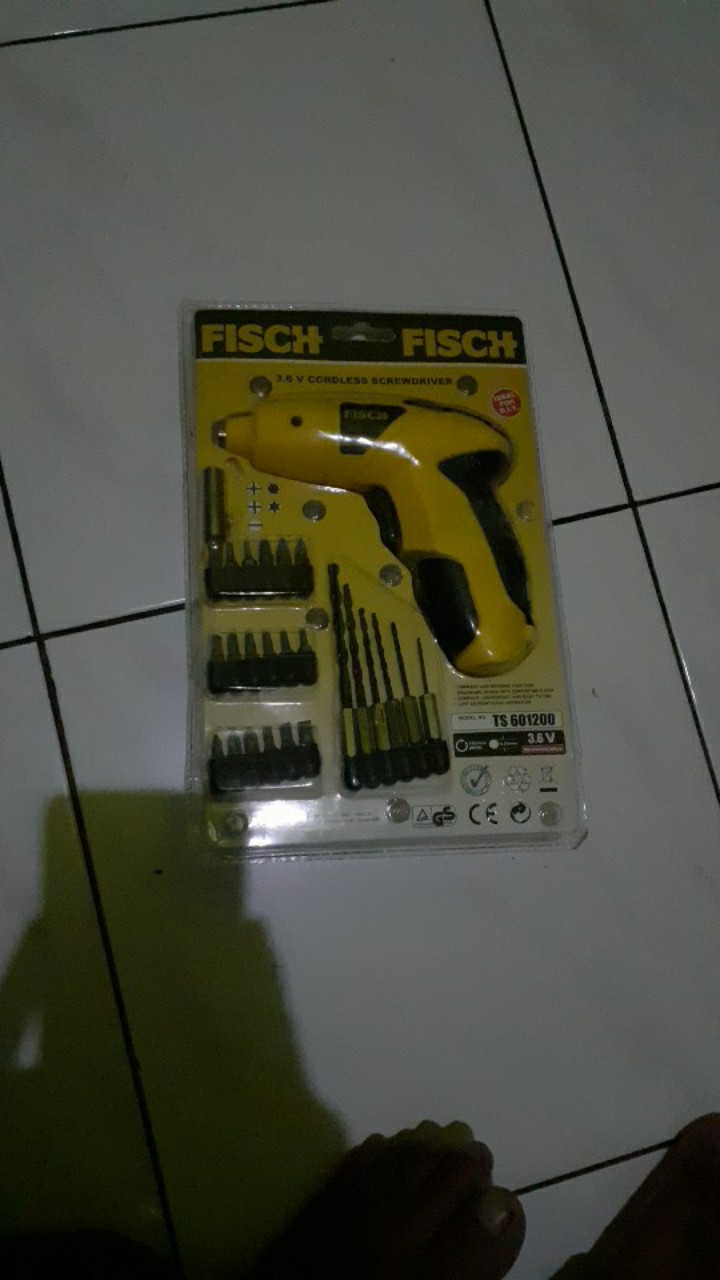 Cordless Screwdriver/mesin Obeng/mesin Bor Portable Fisch Ts 601200