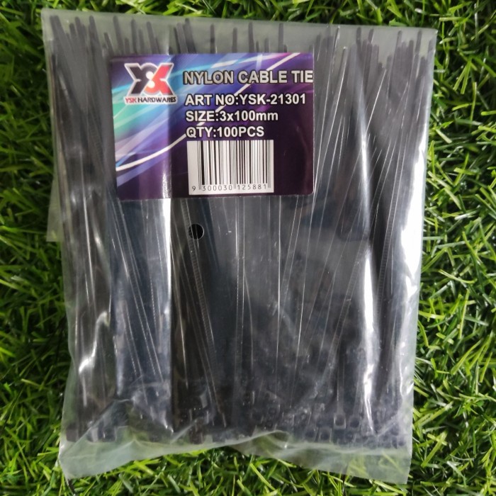 Kabel Ties hitam isi 100 bj 3 x 100 mm ( 10 cm) Harga Per Pack