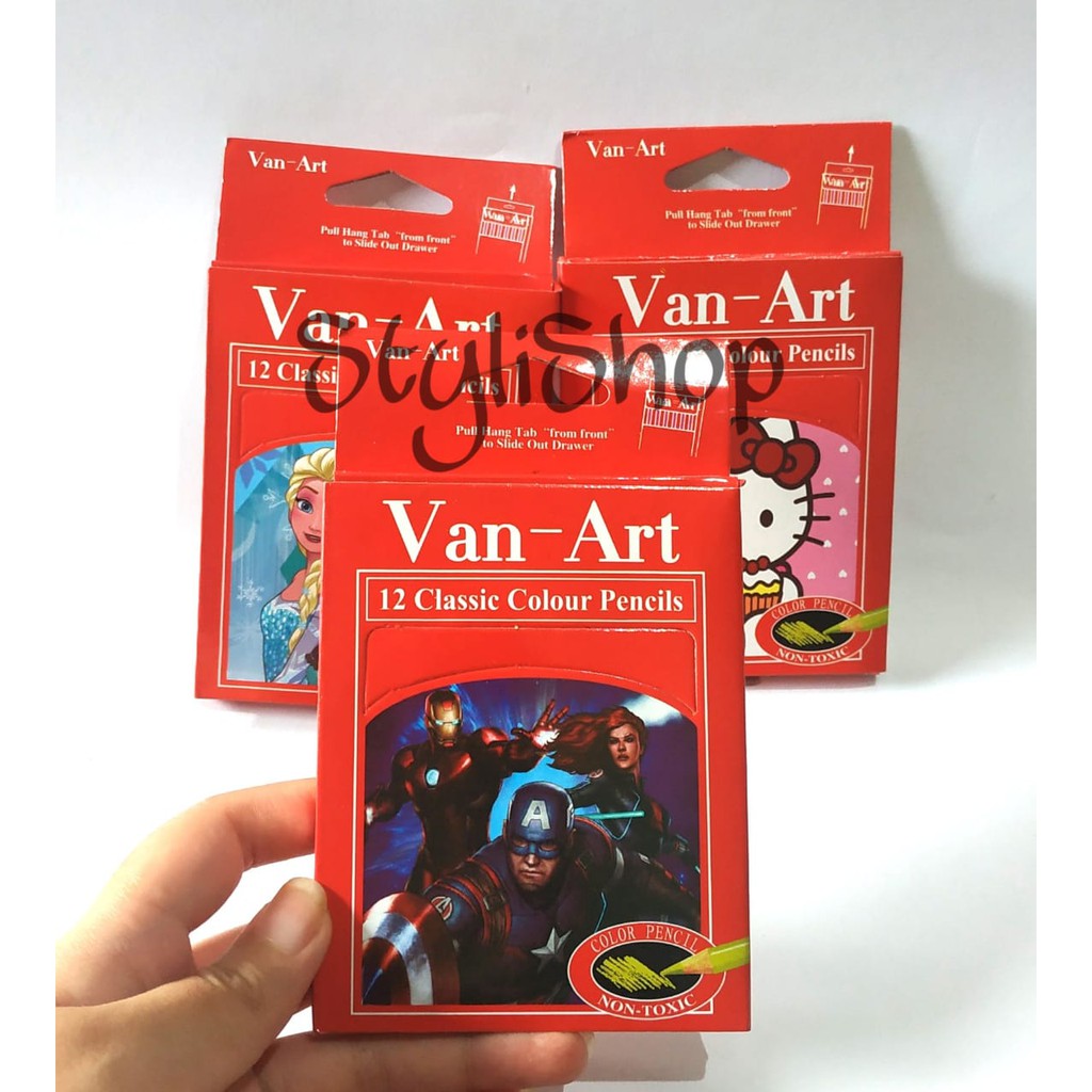 Pensil Gambar Kecil 12 Warna, Classic Colour Pencils, Pensil Warna-3