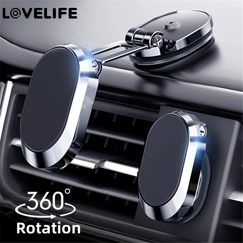 360° 1pc Holder Handphone Magnetik Multifungsi Bahan Metal Untuk Dashboard Mobil