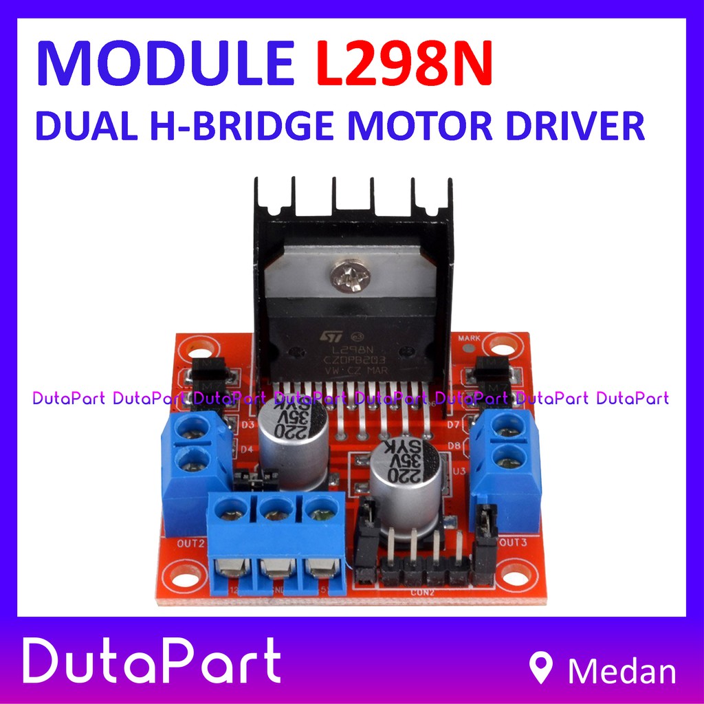 L298N Dual H Bridge DC Stepper Motor Driver Module Arduino Modul L298