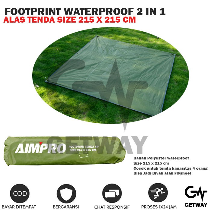Footprint / Alas Tenda Waterproof Aimpro untuk Tenda 3-4 Orang