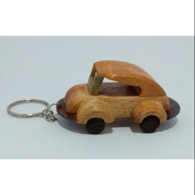 Ganci miniatur mobil vw kayu