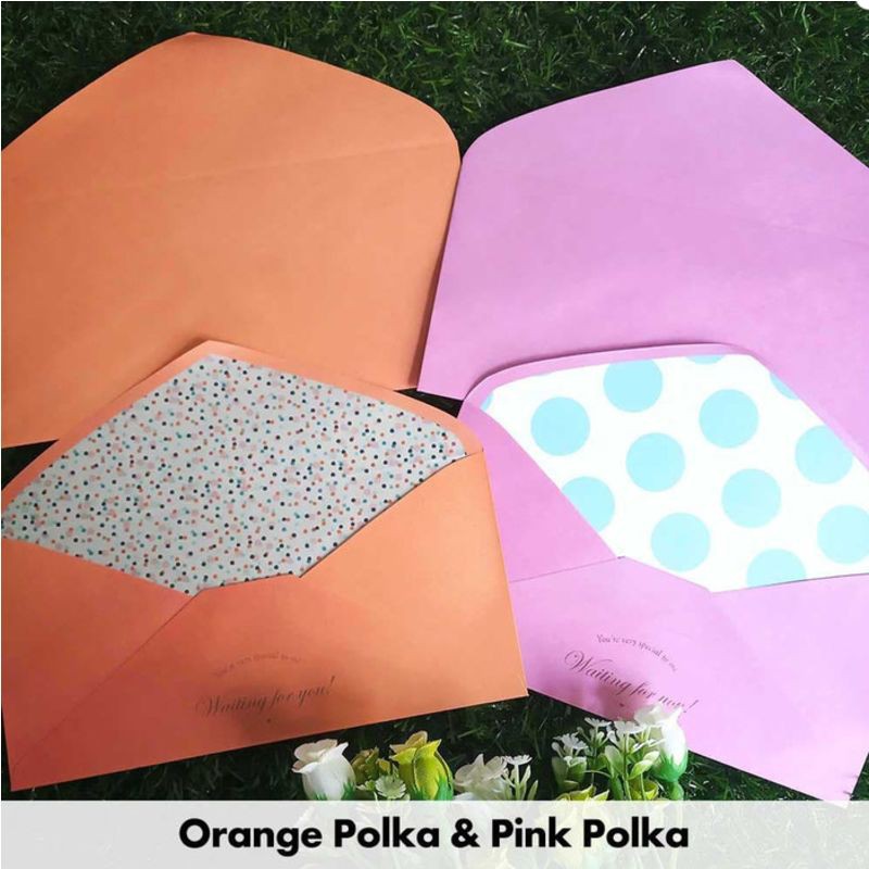 

Amplop Surat / Kartu Ucapan / Wedding - Orange Polka & Pink Polka