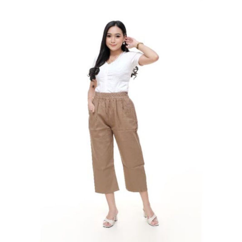 Celana Wanita 7/9 Pants Katun Twill Strech Premium - Celana Kulot Wanita Korea