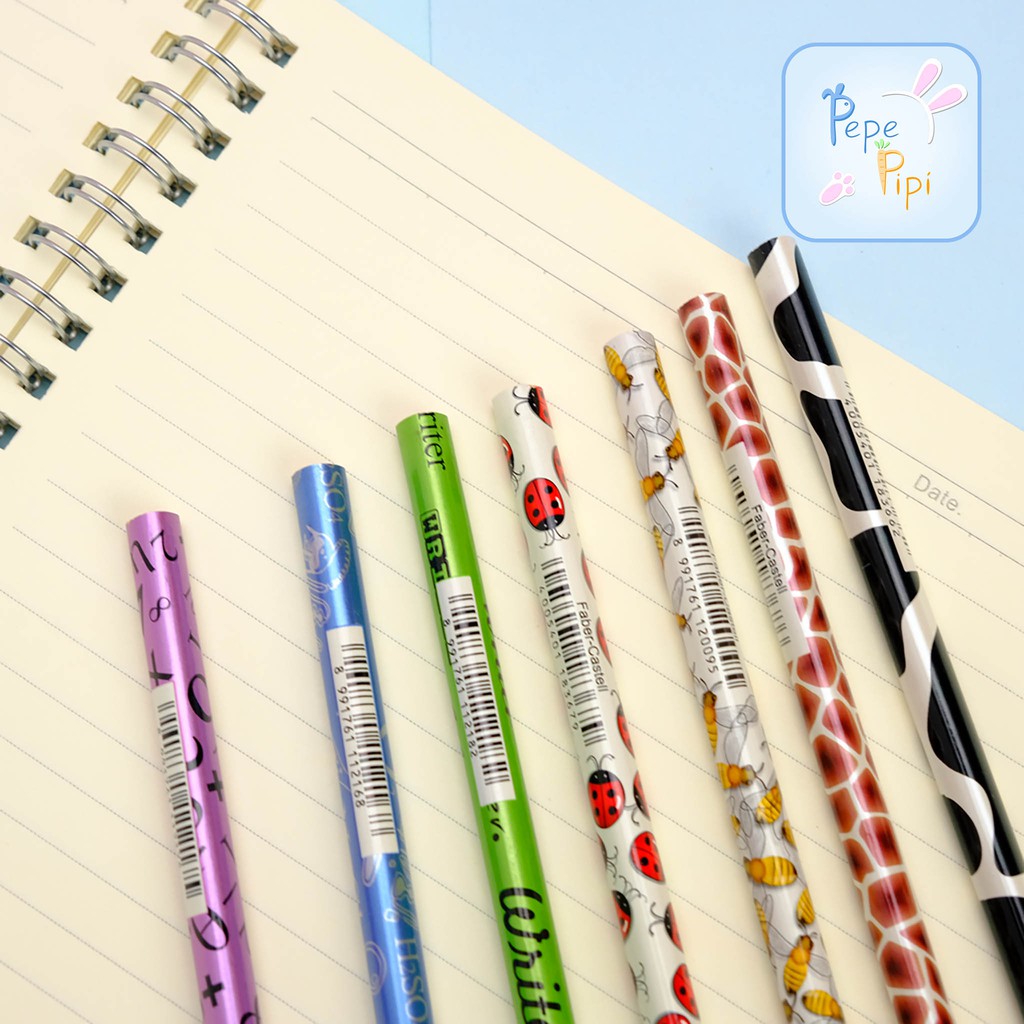 Pensil Faber Castell 2b Triangular Motif Anak Baru Animal Fun School Pencil Segitiga Kayu Lucu