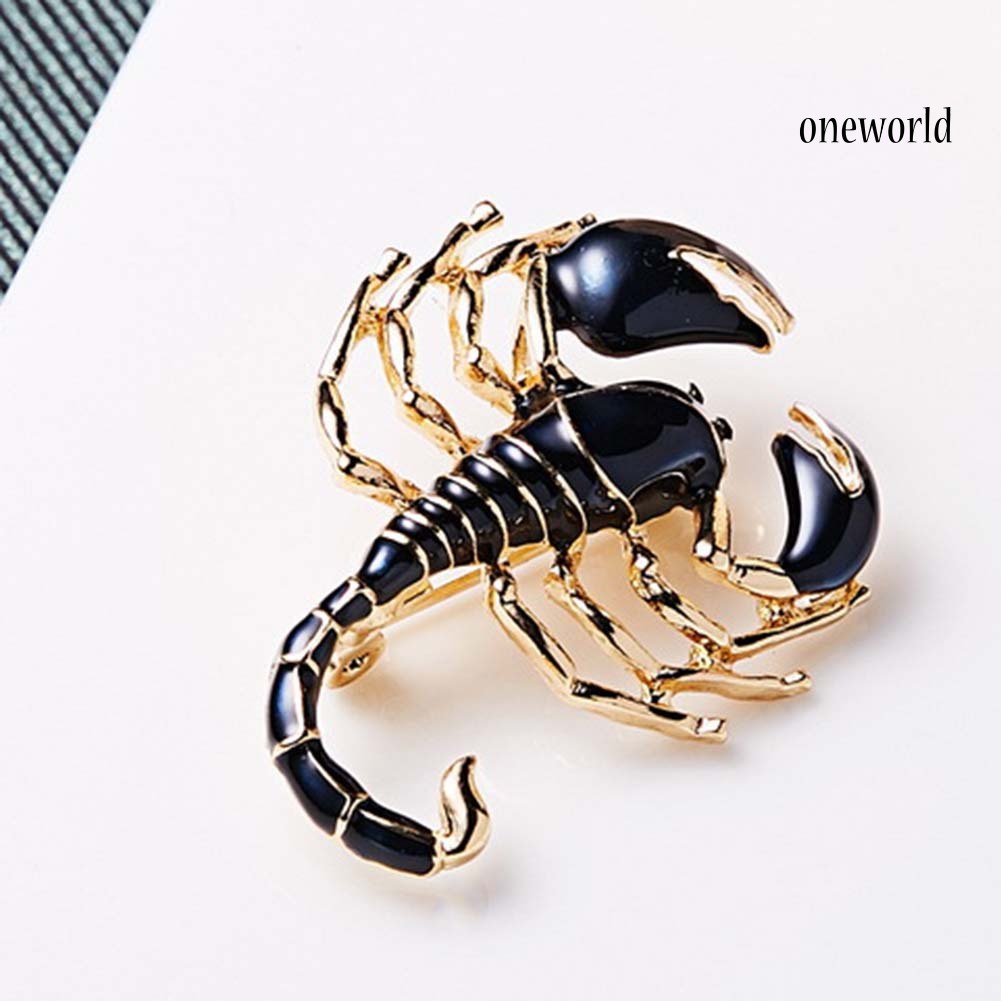 OW@ Fashion Jewelry Clothes Scarf Dress Badge Decoration Scorpion Enamel Brooch Pin