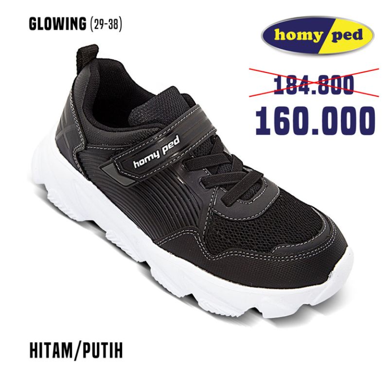 Sepatu sekolah anak Homyped Glowing original 100% (hanya sepatu saja,tidak include mainan)