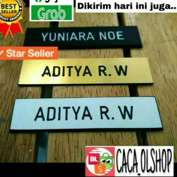 

Bayar Di Tempat V7DP8 Papan Nama Dada PDH PNS Siswa Akrilik/Name Tag Hitam Dove Gold Putih Peniti Pa