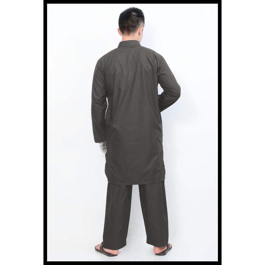 Setelan Gamis Pria Cordova Abu-Abu Pakaian Muslim Al-Isra - Abu L