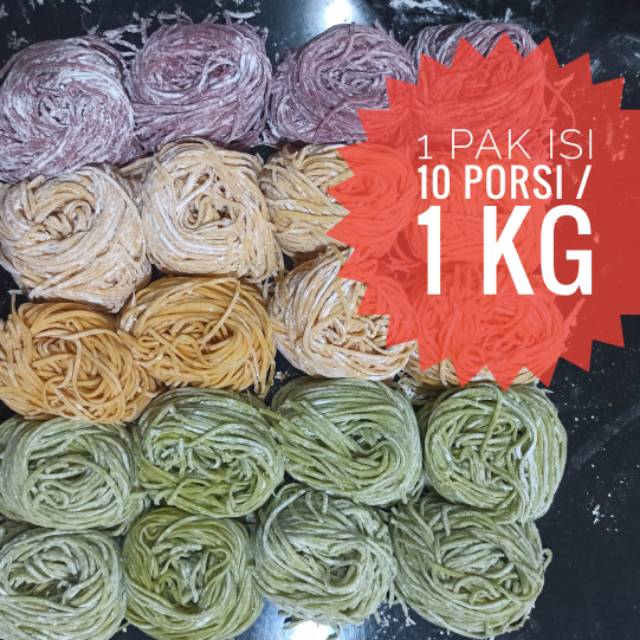 

MIE SEHAT/MIE TELUR/MIE MENTAH 1 KG/HOMEMADE/MIE RAINBOW/MIE FROZEN/MIE SAYUR/SARI ORGANIK