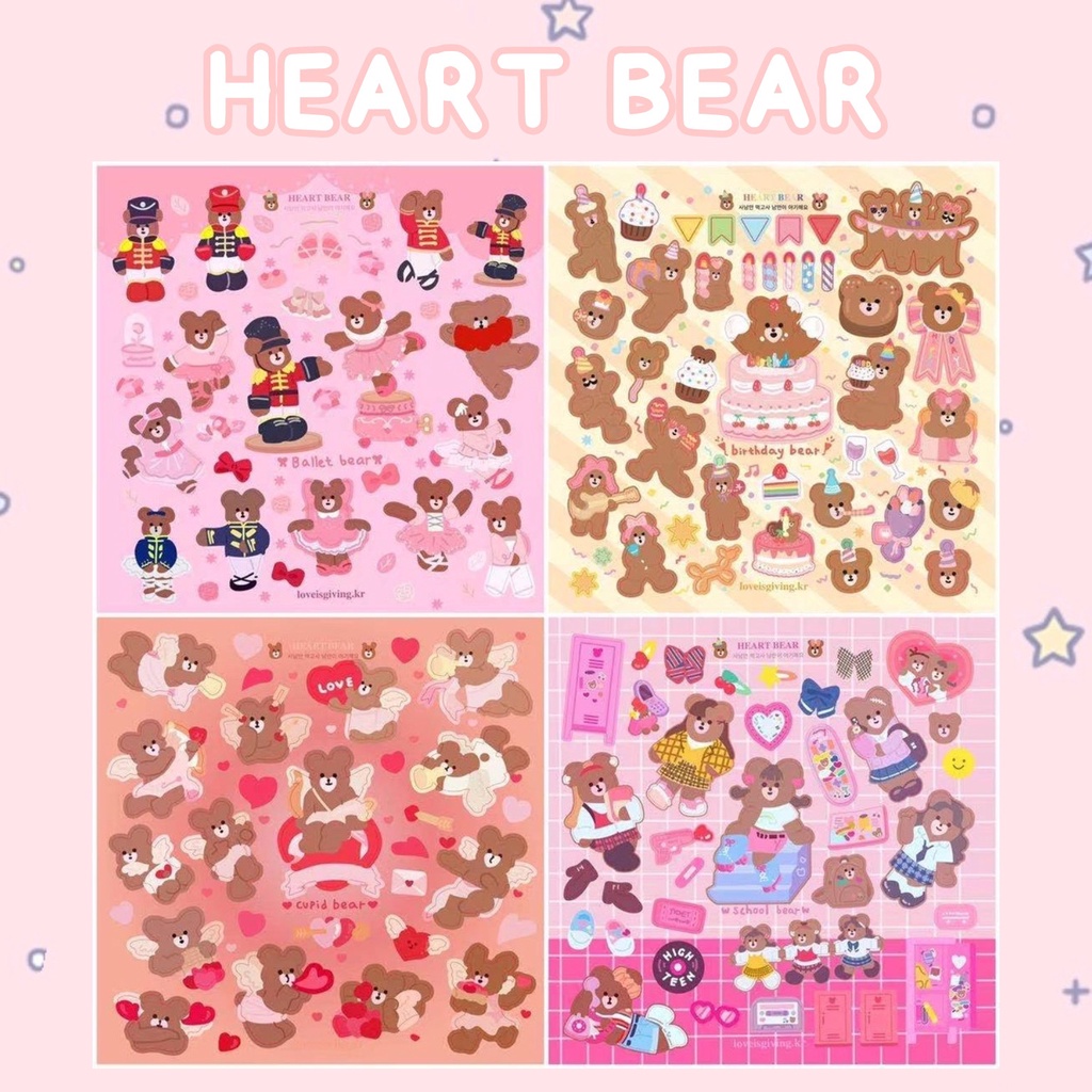 

STICKER HEART BEAR