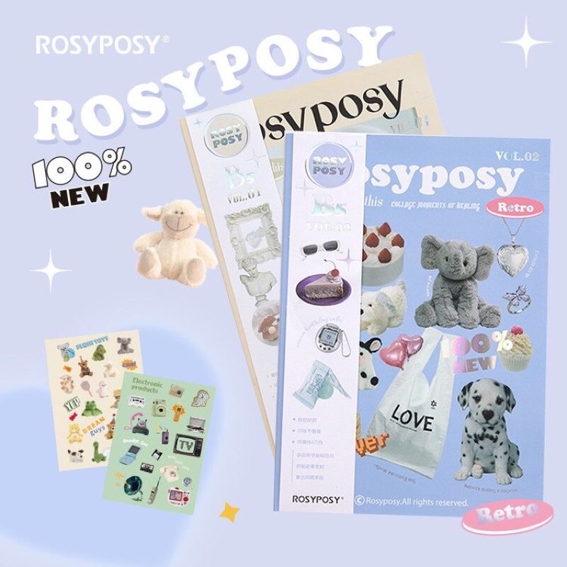 

[minni.id] Sticker Book 20 Lembar ROSYPOSY B5 Cute aesthetic Korean