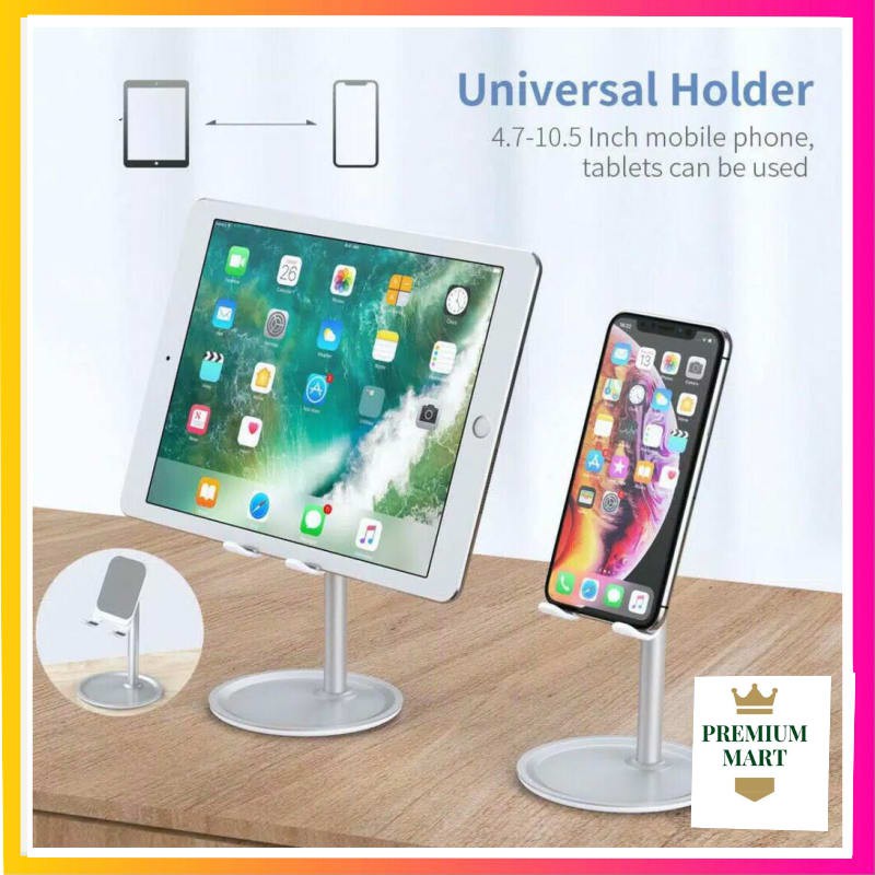 Stand Holder Handphone Tablet Universal Bahan Aluminum Untuk Meja TG