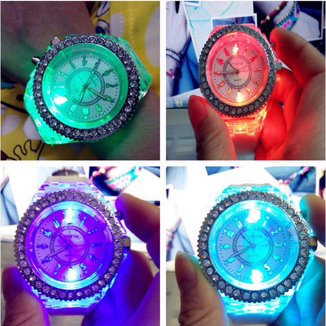 BS202 Jam Tangan Unisex Geneva Dengan Lampu LED (DI JAMIN HIDUP)