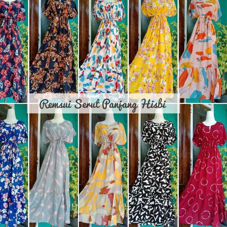 [KODE BARU 723] Daster Long Ruffle serut Sultan / REMSUI panjang serut Hisbi / Daster Loly Sultan TE