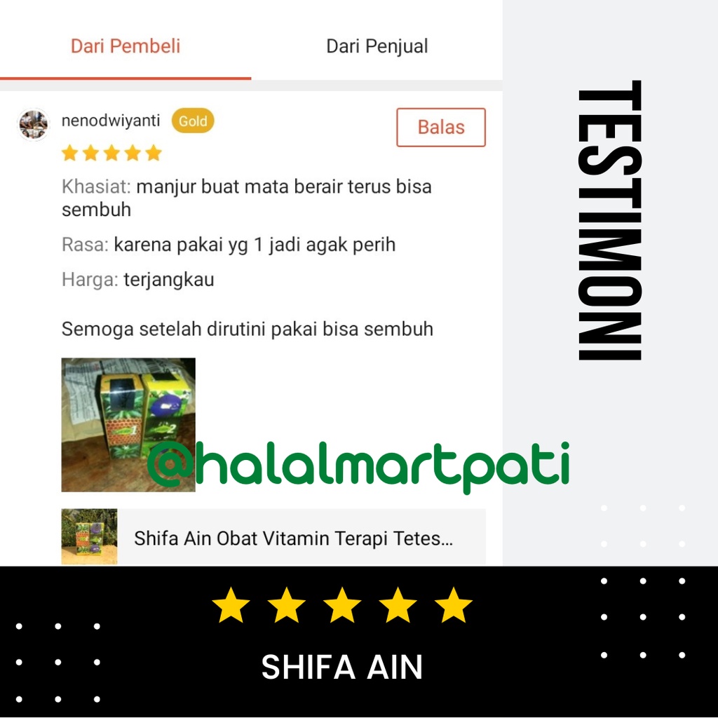 Shifa Ain Obat Vitamin Terapi Tetes Mata Minus Plus Silinder Katarak Glukoma Merah Bengkak Herbal