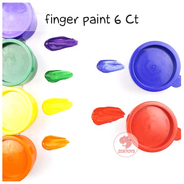 Zoetoys Finger Paint 6 Ct Warna Colors | Perlengkapan Mewarnai Melukis Painting dengan Jari Stamp | Cat Lukis Tangan Non-Toxic | Mudah dihapus | Mainan Edukasi Anak