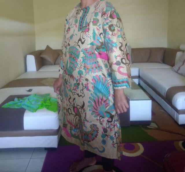 Guvi Tunic Batik Tunik Cendrawasih Batik Cewek Merak Papua Iriana Seragam Batik Kerja Jumbo Xxxl