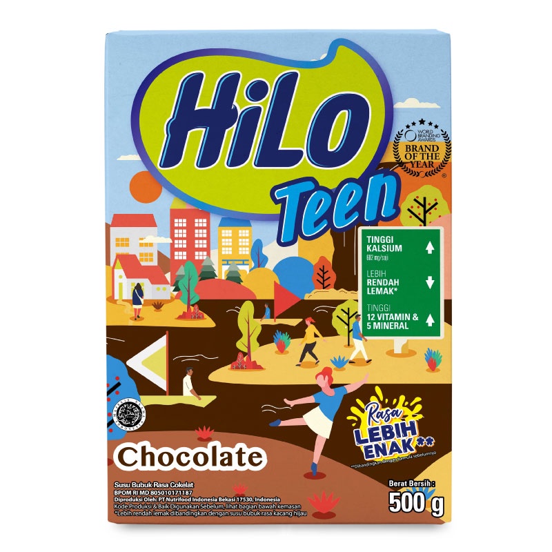 HiLo Teen Chocolate 500 gram - Susu Tinggi Kalsium Rendah Lemak