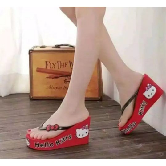 Sandal Wedges Wanita Hello kitty JELLY new