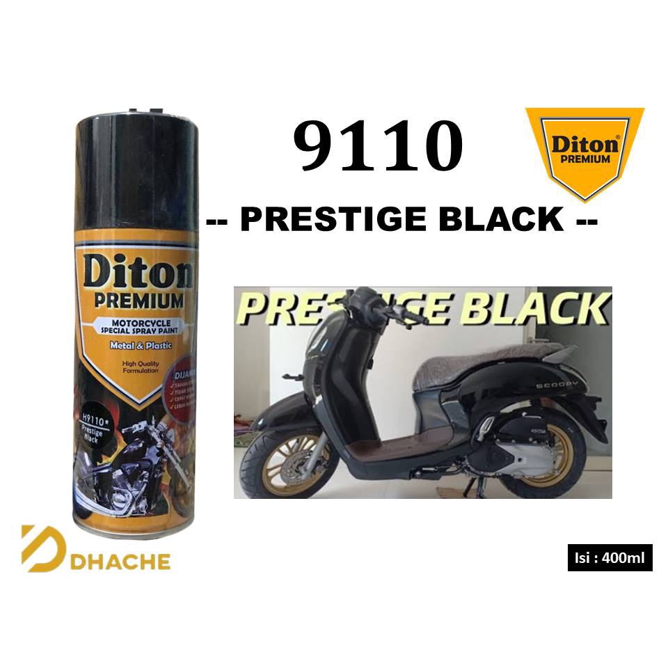 Cat Pilox Diton Premium Honda Prestige Black 9110 400ml Warna Hitam Kilap Pilok pylox pylok