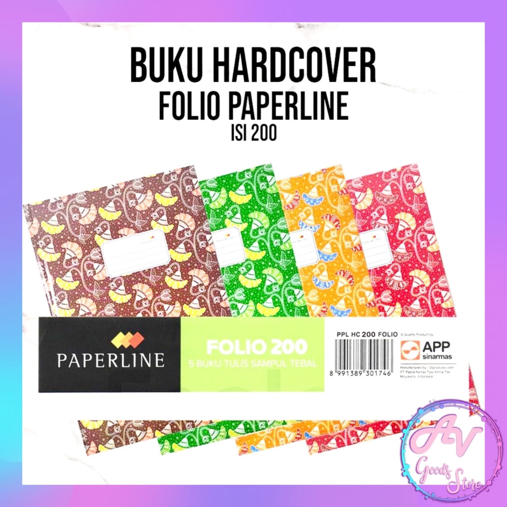 

Buku Tulis Hardcover Folio Paperline 200 lembar / Buku Har Cover Folio Garis 200 lbr