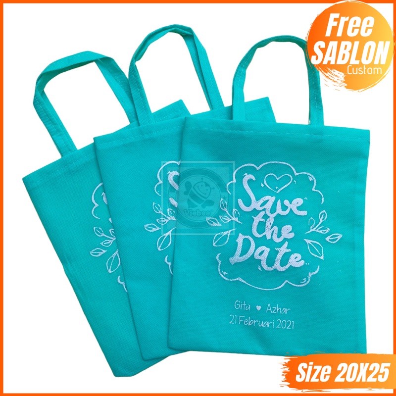 Tas souvenir wedding(flat 20x25 TANPA PACKING)