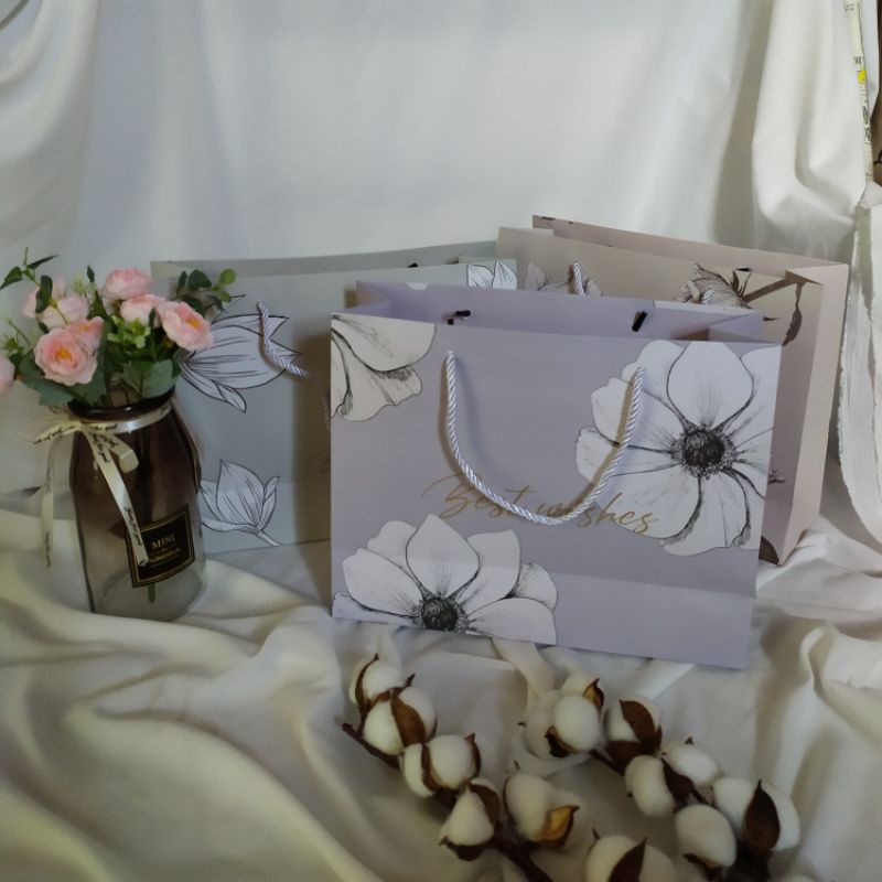 Paper Bag Motif Bunga (PBP/12) | Goodie Bag | Tas Kertas Kado | Tas Ulang Tahun-1