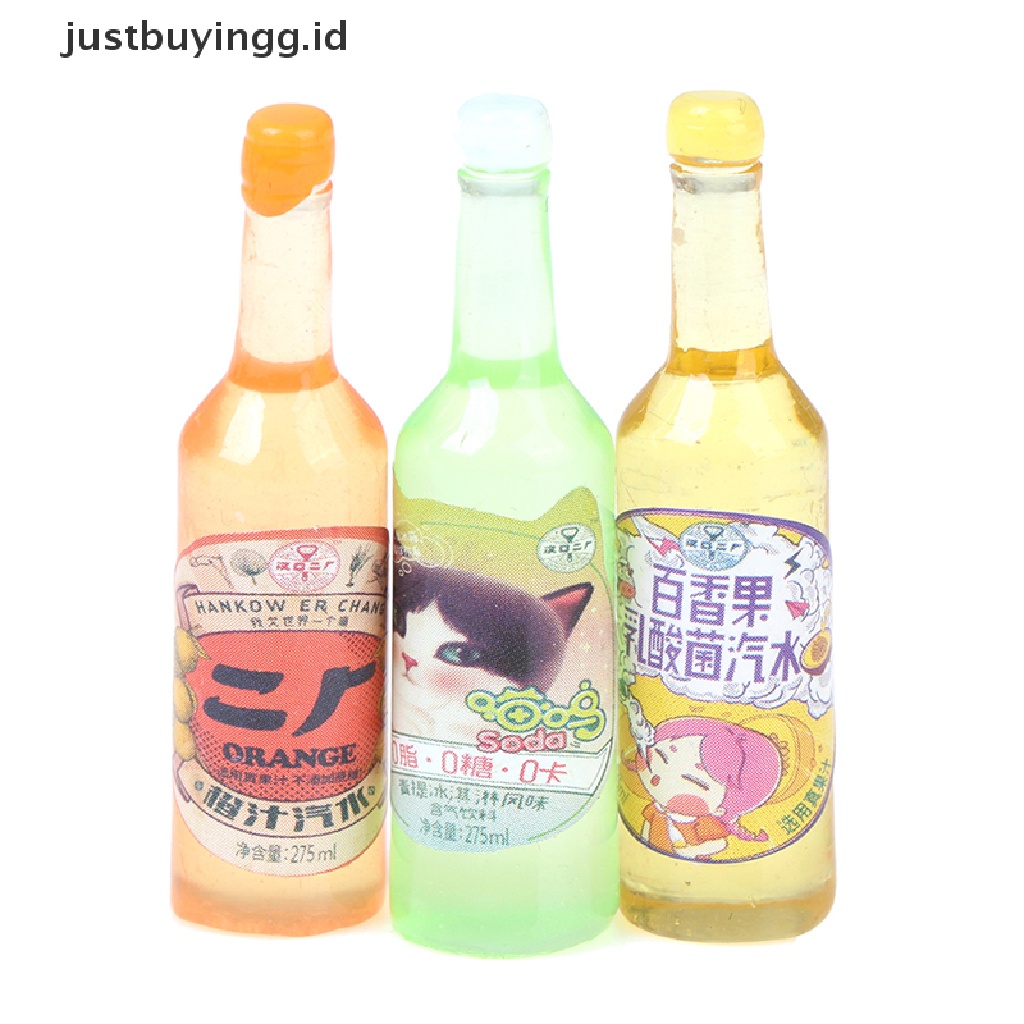 Justbuyingg.Id 5pcs / Set Mainan Miniatur Botol Minuman Soda Skala 1: 12 Untuk Aksesoris Rumah Boneka