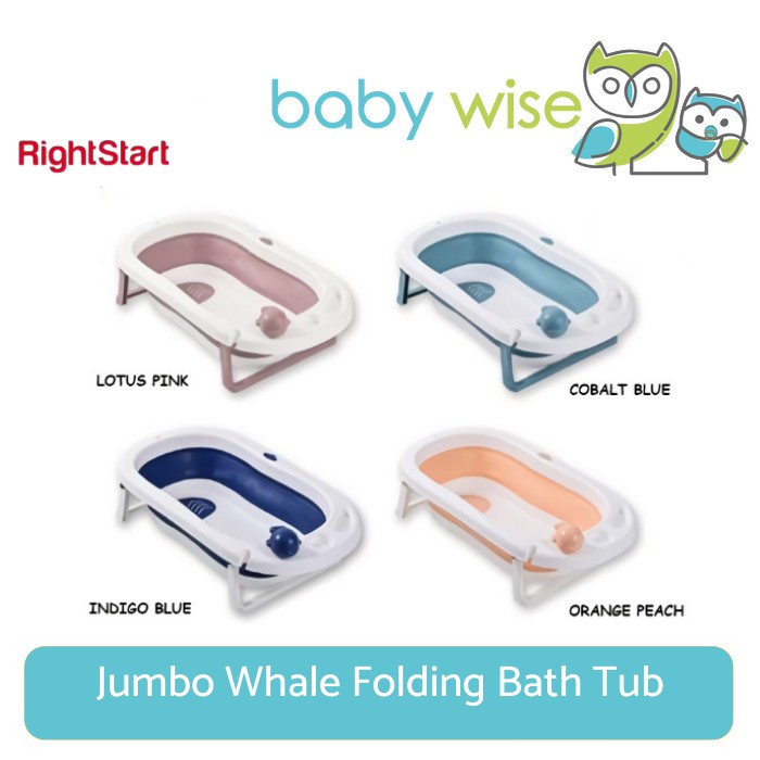 Right Start Jumbo Whale Folding Bath Tub Foldable Portable Bathtub + Plug Heat Sensor - Alas Bak Tem