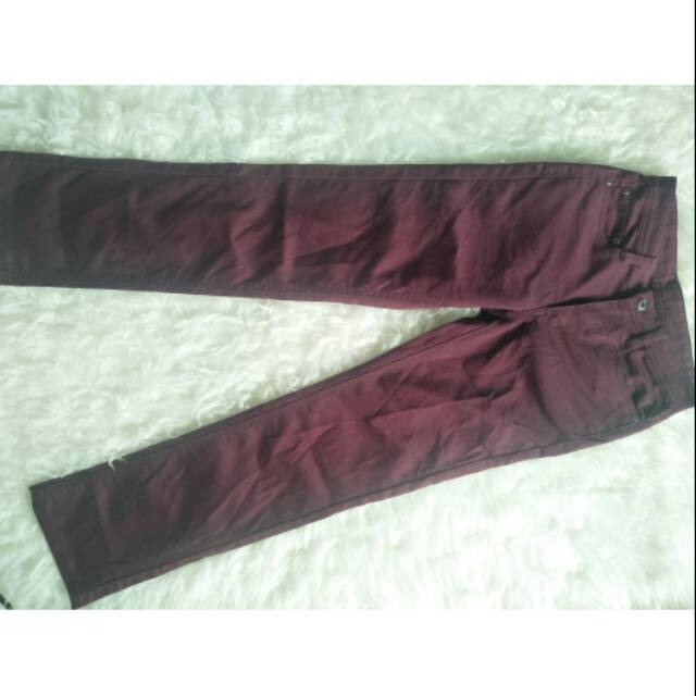 Celana jeans merah maroon preloved