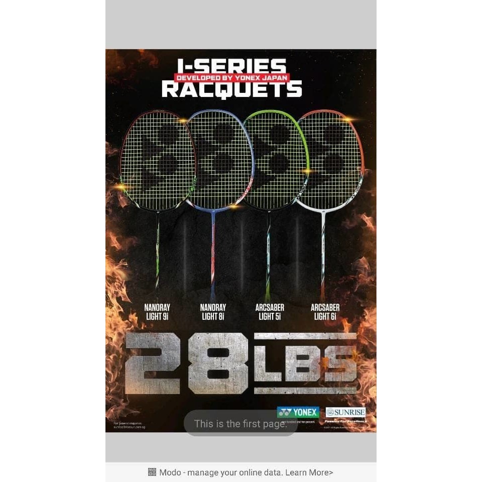 Raket Badminton YONEX ARCSABER LIGHT 8I 9I ISERIES 28LBS ORIGINAL