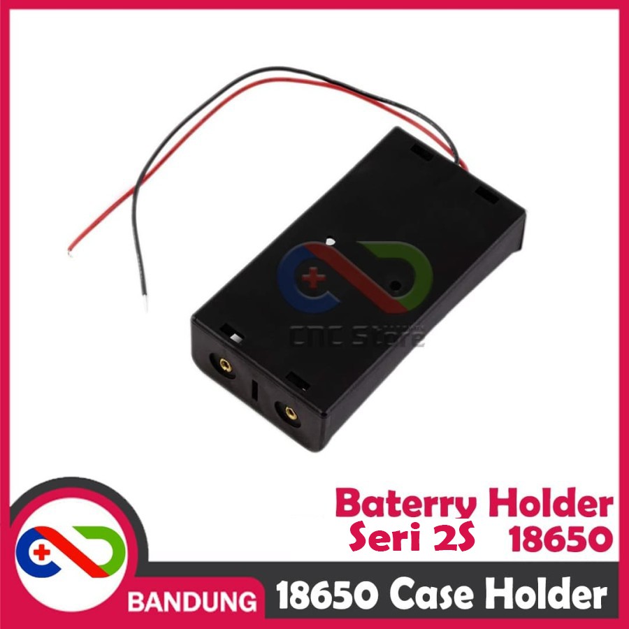 KOTAK BATERAI 18650 BATTERY HOLDER  SERI 2S  3.7V LI-ION LITHIUM 18650 BATTERY CASE