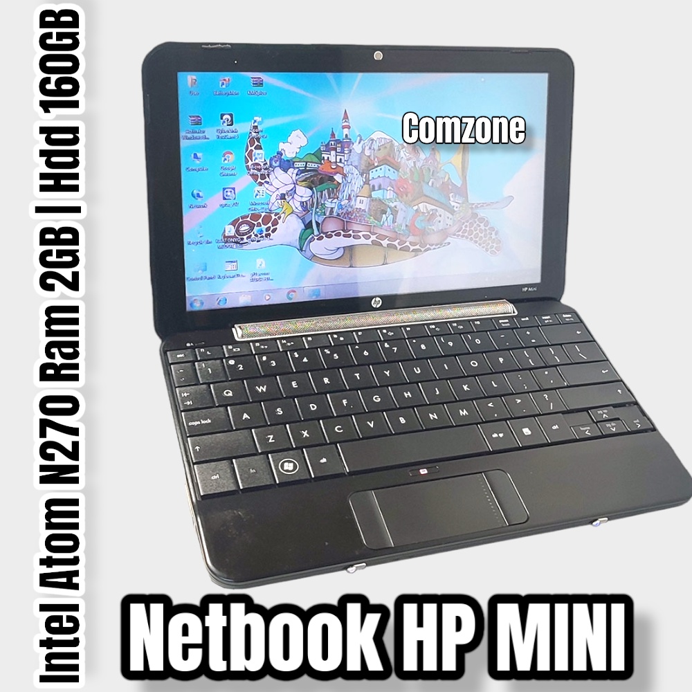 Laptop Netbook Bekas HP Mini Intel Atom Ram 2GB 160GB Camera nb225